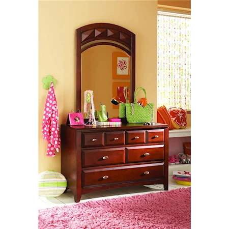 4-Drawer Dresser & Vertical Mirror Combo